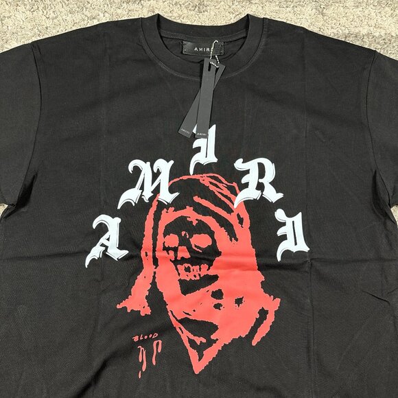 AMIRI Red Grim Reaper Spellout Tee Mens Size Large - Picture 2 of 3
